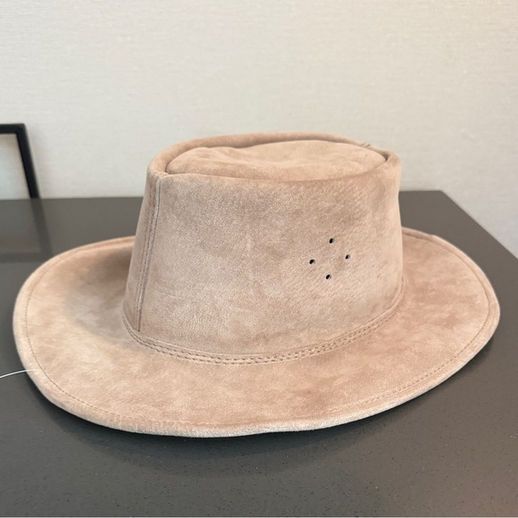Beautiful Taupe Leather “Australian Walkabout” Hat in Unisex Design main image 11